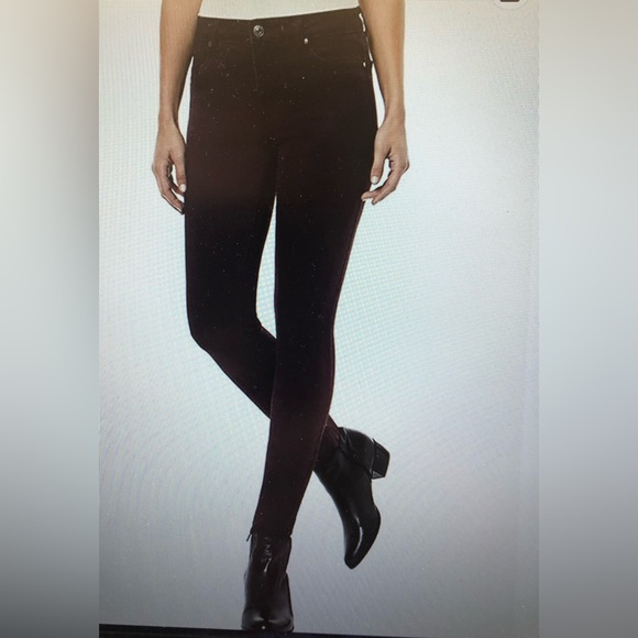 BUFFALO DAVID BITTON WOMEN BURGUNDY BRUSHED CORDUROY SKINNY PANTS - Picture 3 of 12